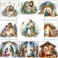 10 Christmas Nativity Card Fronts 8x8inches. JPEG