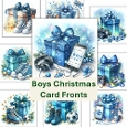 10 Christmas Boys Presents Card Fronts 8x8inches. JPEG
