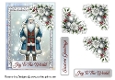 Christmas Santa Card Front 4 with decoupage and tags 