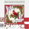 Christmas Cardinal Card Kit 2 with main card base, decoupage and envelope