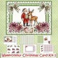 Watercolour Santa Card Making Kit 1 with envelope