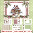 Watercolour Santa House Card Making Kit 3 with envelope