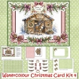 Watercolour Rudolph Card Making Kit 3 with envelope