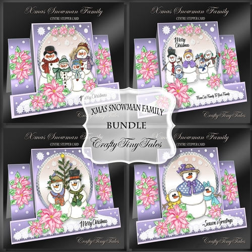 Xmas Snowman Family Stepper Card Bundle
