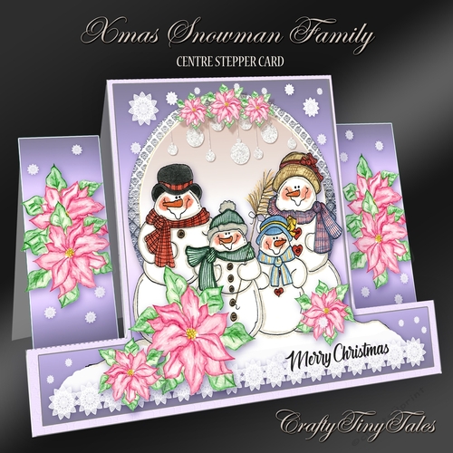 Xmas Snowman Family Stepper Card Kit-1