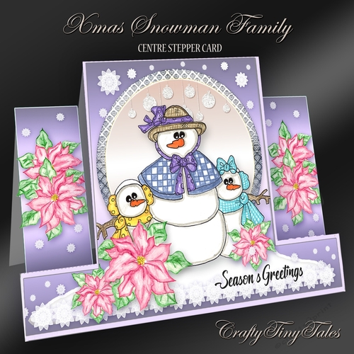 Xmas Snowman Family Stepper Card Kit-2