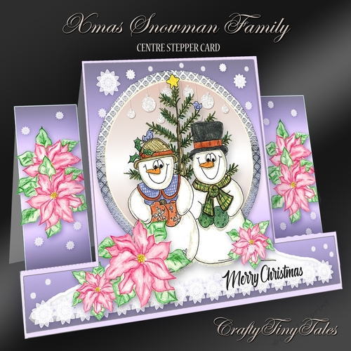 Xmas Snowman Family Stepper Card Kit-3