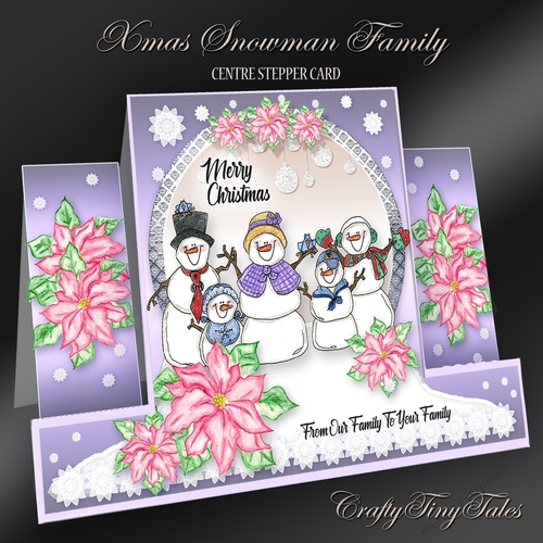 Xmas Snowman Family Stepper Card Kit-4