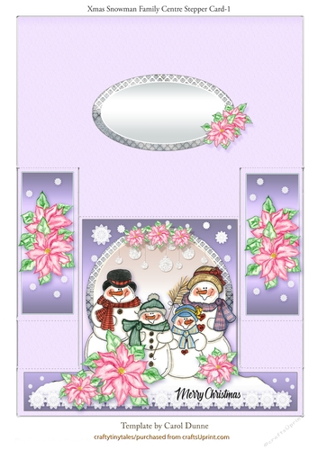 Xmas Snowman Family Stepper Quick Card-1 