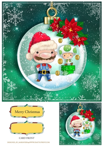 Marios Festive Xmas Bauble Quick Card-1