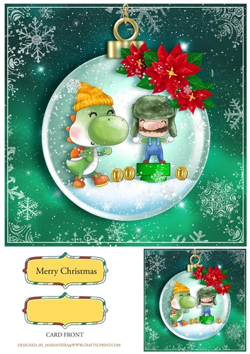 Marios Festive Xmas Bauble Quick Card-4