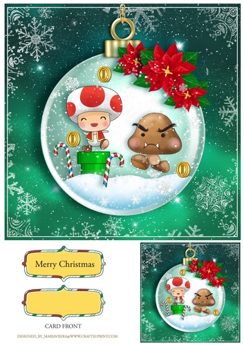 Marios Festive Xmas Bauble Quick Card-5