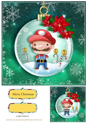 Marios Festive Xmas Bauble Quick Card-7