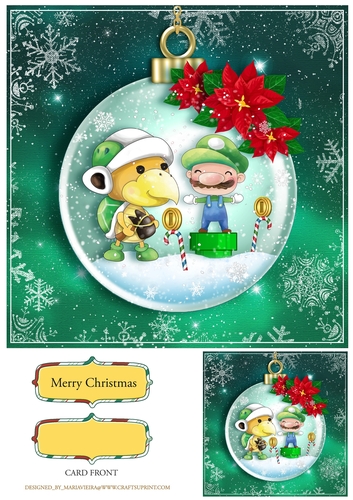 Marios Festive Xmas Bauble Quick Card-8