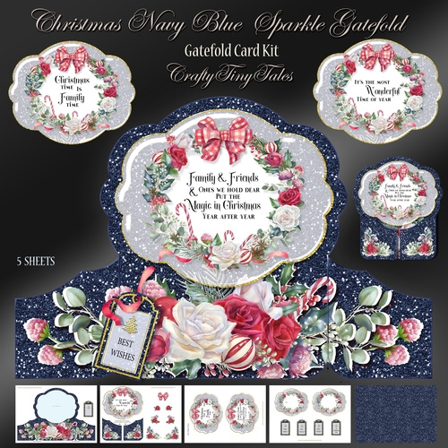 Christmas Navy Blue Sparkle Gatefold Kit-3