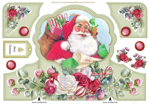 Ho Ho Ho Santa Gatefold QuickCard- (1)