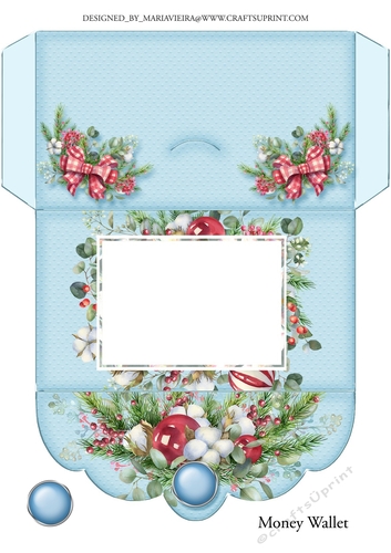 Christmas Floral Money Card-1