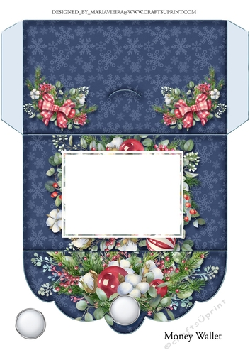Christmas Floral Money Card-2