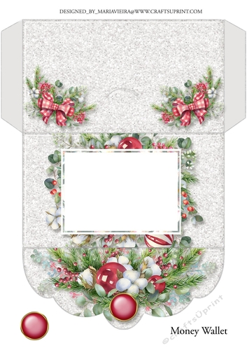 Christmas Floral Money Card-3