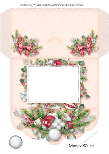 Christmas Floral Money Card-4
