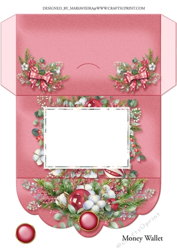Christmas Floral Money Card-5