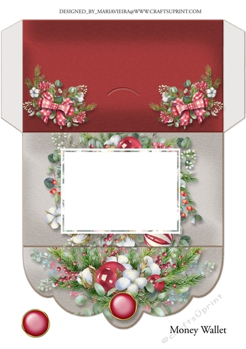 Christmas Floral Money Card-6