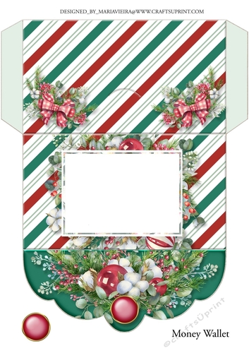 Christmas Floral Money Card-10