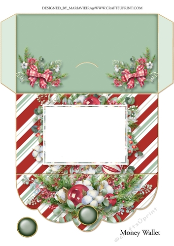 Christmas Floral Money Card-11