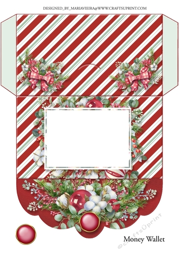 Christmas Floral Money Card-12