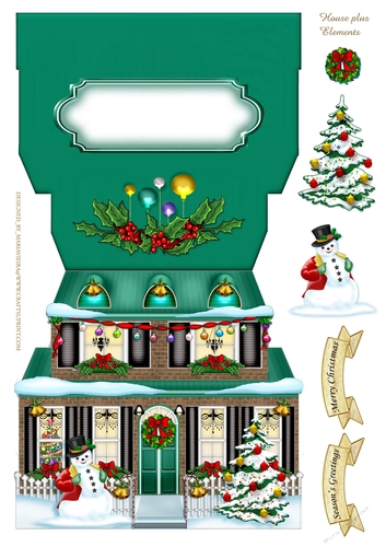 Christmas House Full Shaped Card-2