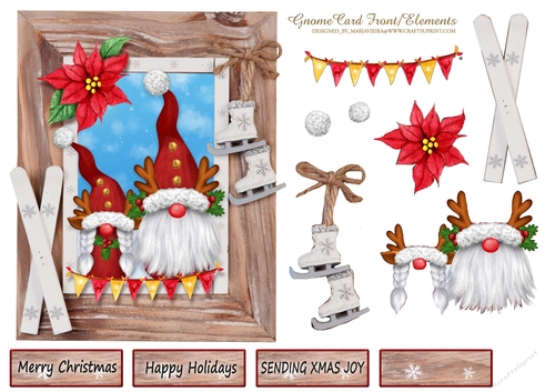 Christmas Gnome Wood Frame CardFront_2