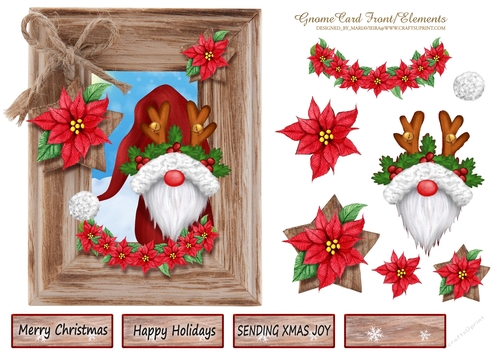 Christmas Gnome Wood Frame CardFront_3