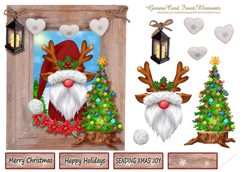 Christmas Gnome Wood Frame CardFront_4