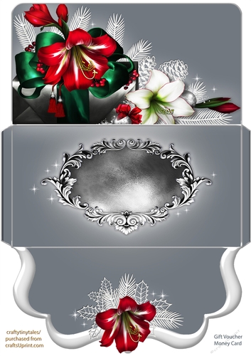 Holiday Amaryllisbloom Voucher Quick Card-1