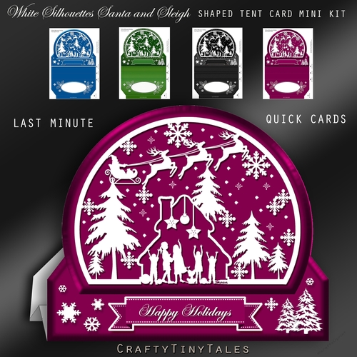 White_Silhouettes_Santa_and_Sleigh_Tent Bumper-1