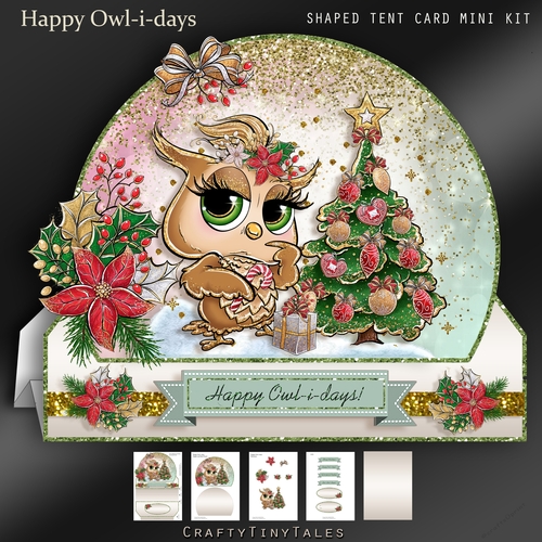 Happy Owl-i-days Shaped Tent Card Kit-1