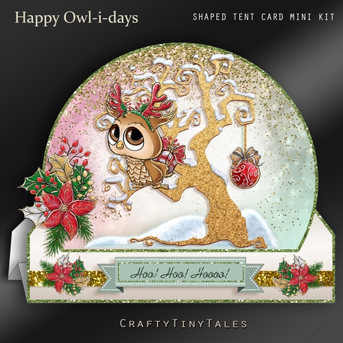 Happy Owl-i-days Shaped Tent Card Kit-3