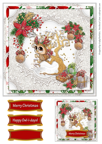 XMAS OWL 7.5 X 7.5 QuickCard-3