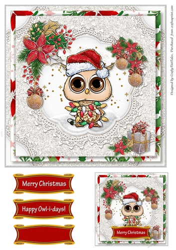 XMAS OWL 7.5 X 7.5 QuickCard-6