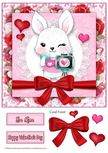 Valentine Animal Rabbit Card Front-5