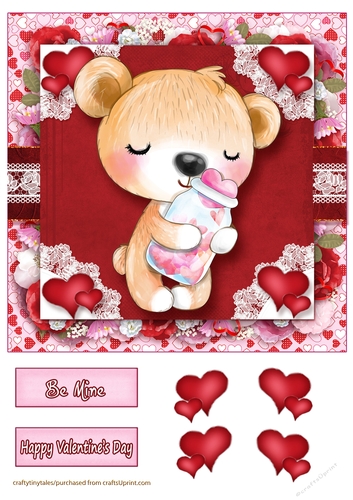 Valentine Animal Bear Card Front-6
