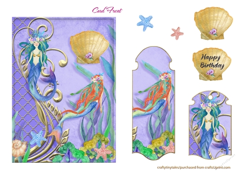 Happy Mermaids at Sea Card Front-3