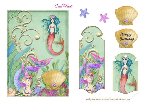 Happy Mermaids at Sea Card Front-4