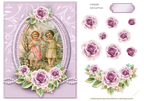 Cherubs Floral 6x8 Card Front- (1)