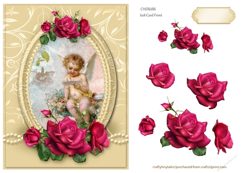 Cherubs Floral 6x8 Card Front- (3)