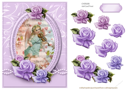 Cherubs Floral 6x8 Card Front- (5)