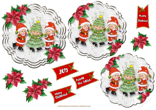 Christmas Time Pyramage Toppers- (6)