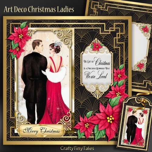 Art Deco Christmas Couple Mini Kit-1