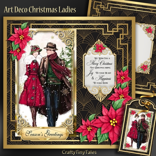 Art Deco Christmas Couple Mini Kit-3