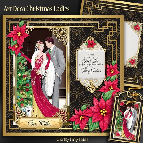 Art Deco Christmas Couple Mini Kit-4